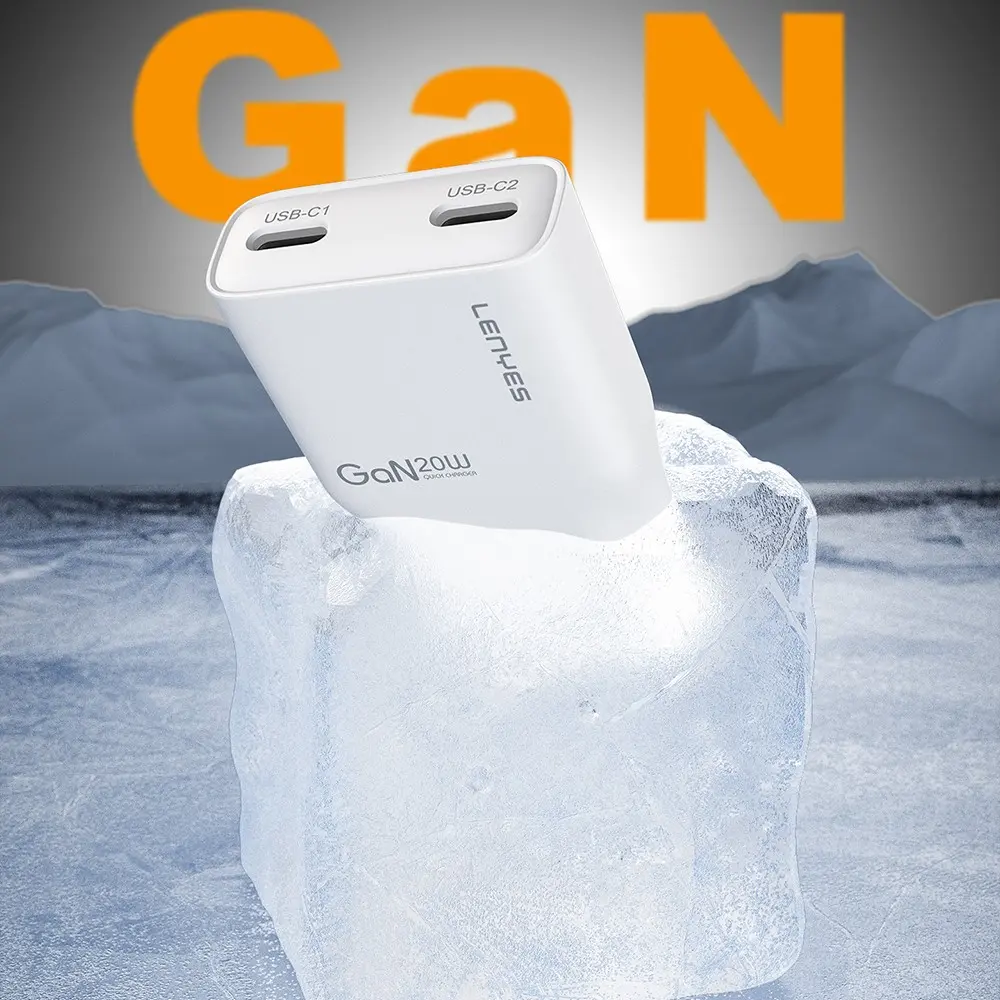 Lenyes LCH15 Çift Type-C PD GaN Şarj Adaptörü, 20 W
