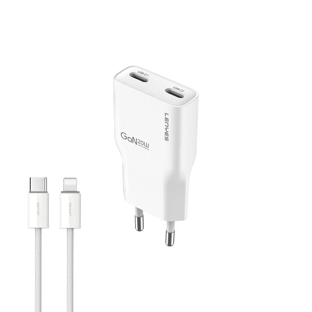 Lenyes LCH15-EU Type-C to Lightning GaN Şarj Seti, 20 W PD