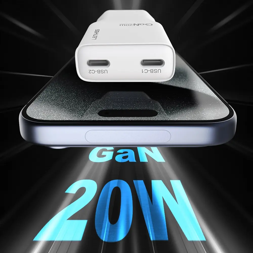 Lenyes LCH15-EU Type-C to Lightning GaN Şarj Seti, 20 W PD