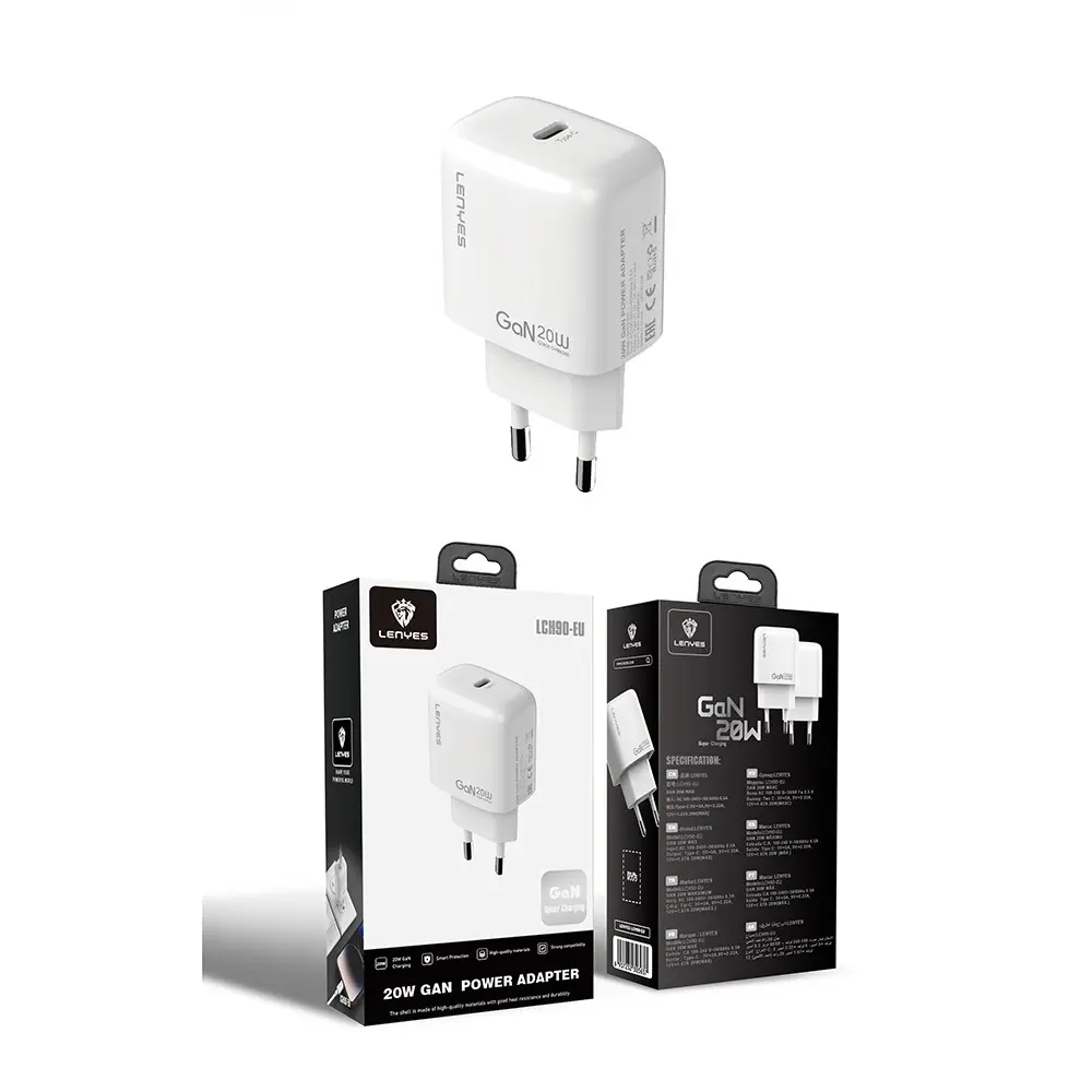 Lenyes LCH90 20W GaN Type-C PD Şarj Adaptörü, Beyaz