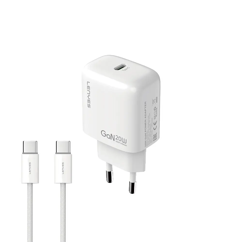 Lenyes LCH90-TC-TC Type-C to Type-C GaN PD Şarj Seti 20W