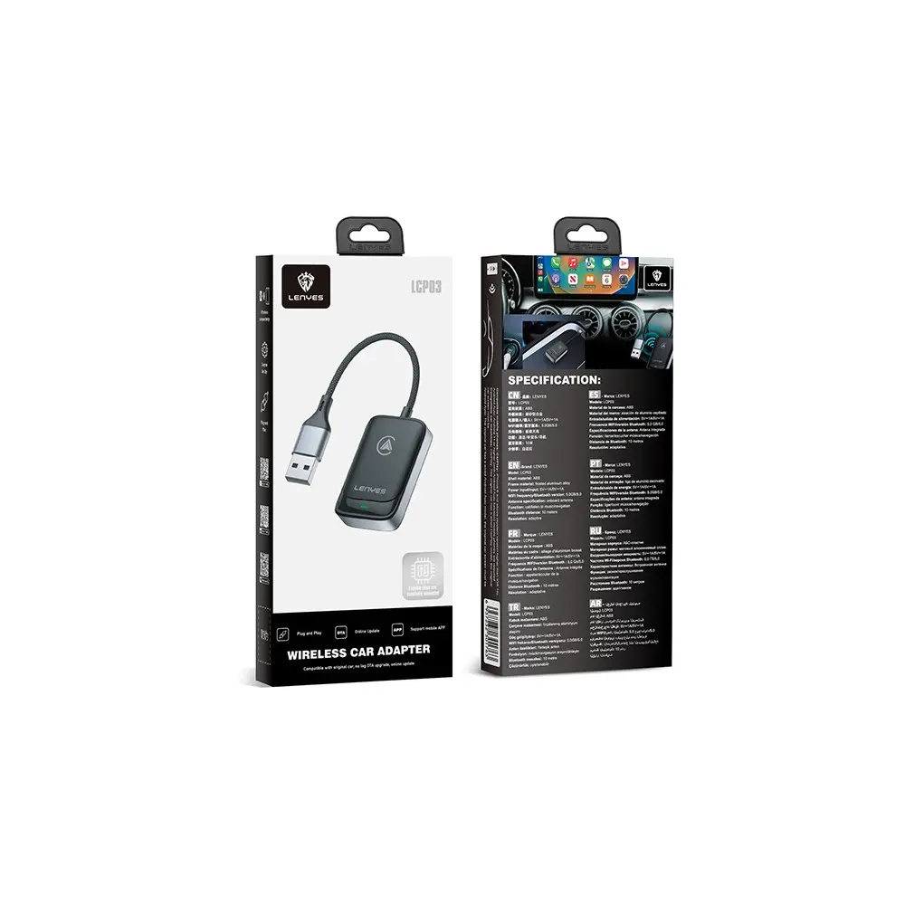 Lenyes LCP03 Bluetooth 5.0 CarPlay ve Android Auto Adaptörü