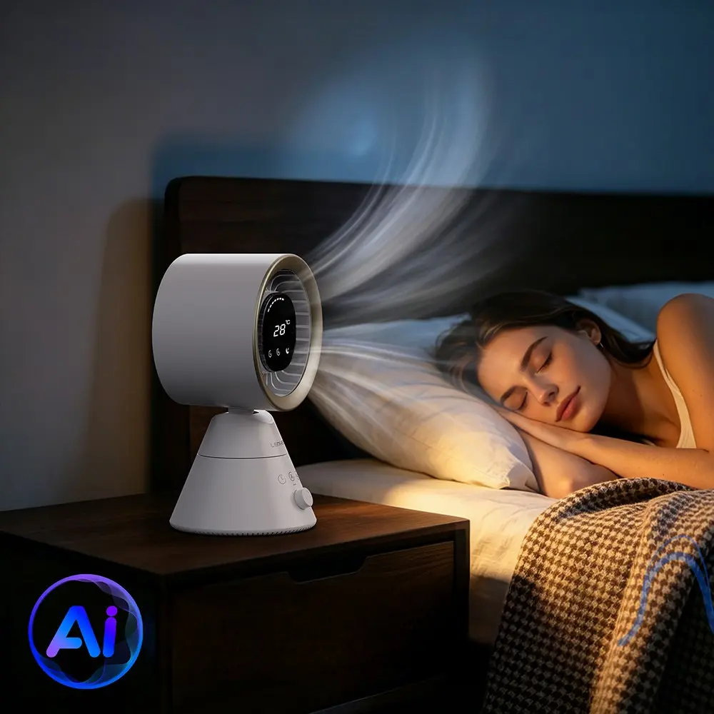 Lenyes LHF22 Kule Tipi Masa Fanı, Dijital LED Göstergeli ve 3600 mAh
