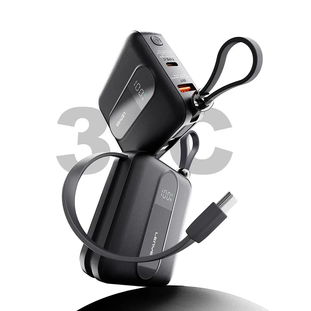 Lenyes P562L 10000mAh Powerbank, 22.5W Hızlı Şarj ve Dijital LED Göstergeli