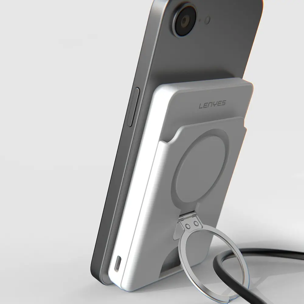 Lenyes PW0006D 5000mAh Kablosuz Powerbank, PD 20W ve Kartlıklı Stand