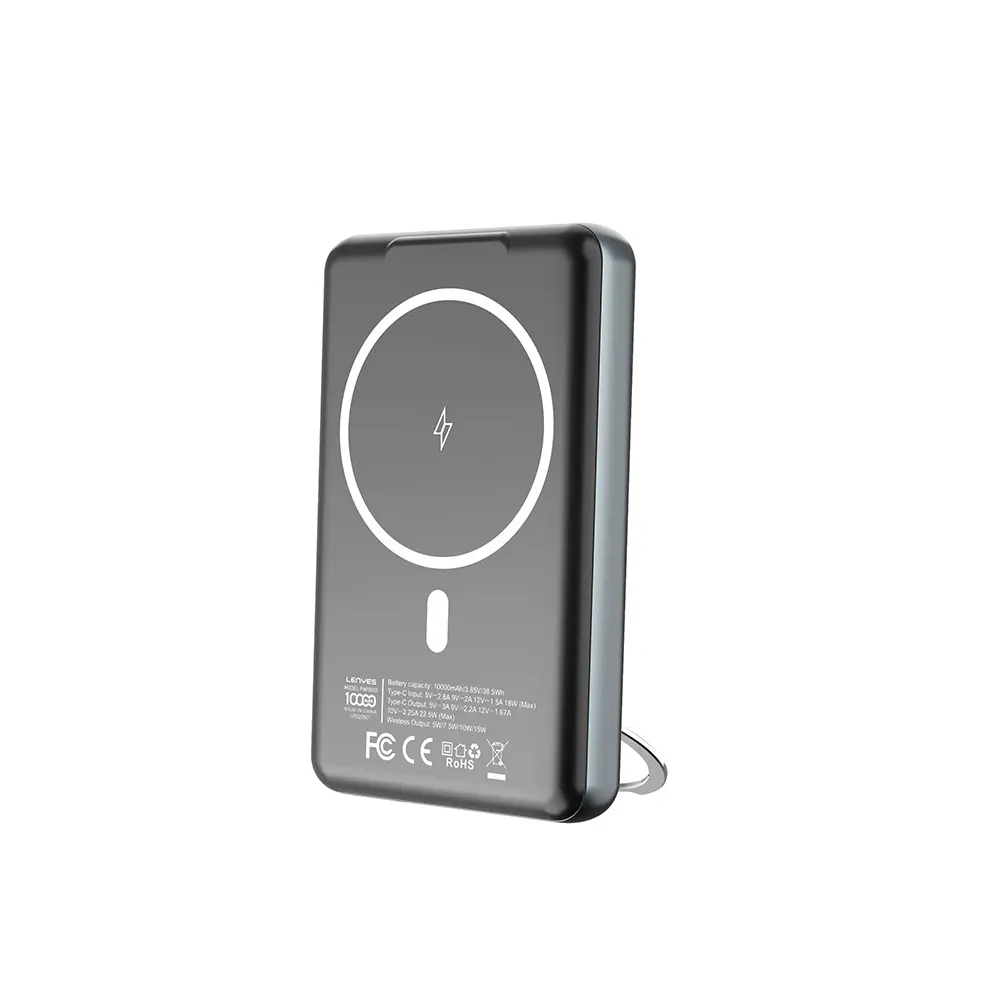 Lenyes PW1001D 10000 mAh PD 22.5W Kablosuz Şarjlı Standlı Powerbank