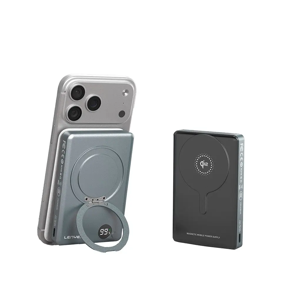 Lenyes PW1013D 10000mAh Qi2 Manyetik Standlı Powerbank, 30W PD