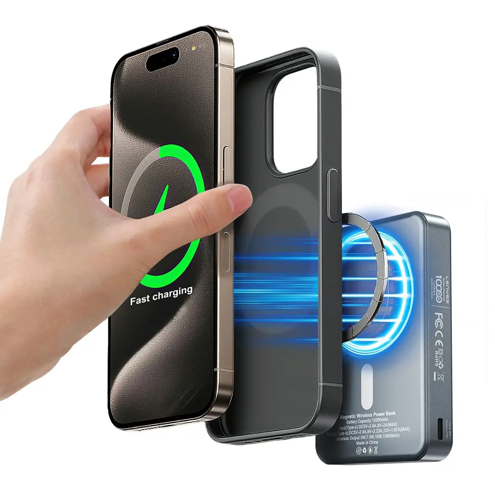 Lenyes PW1010D 10000mAh Powerbank, 20W PD ve 15W Kablosuz Şarj