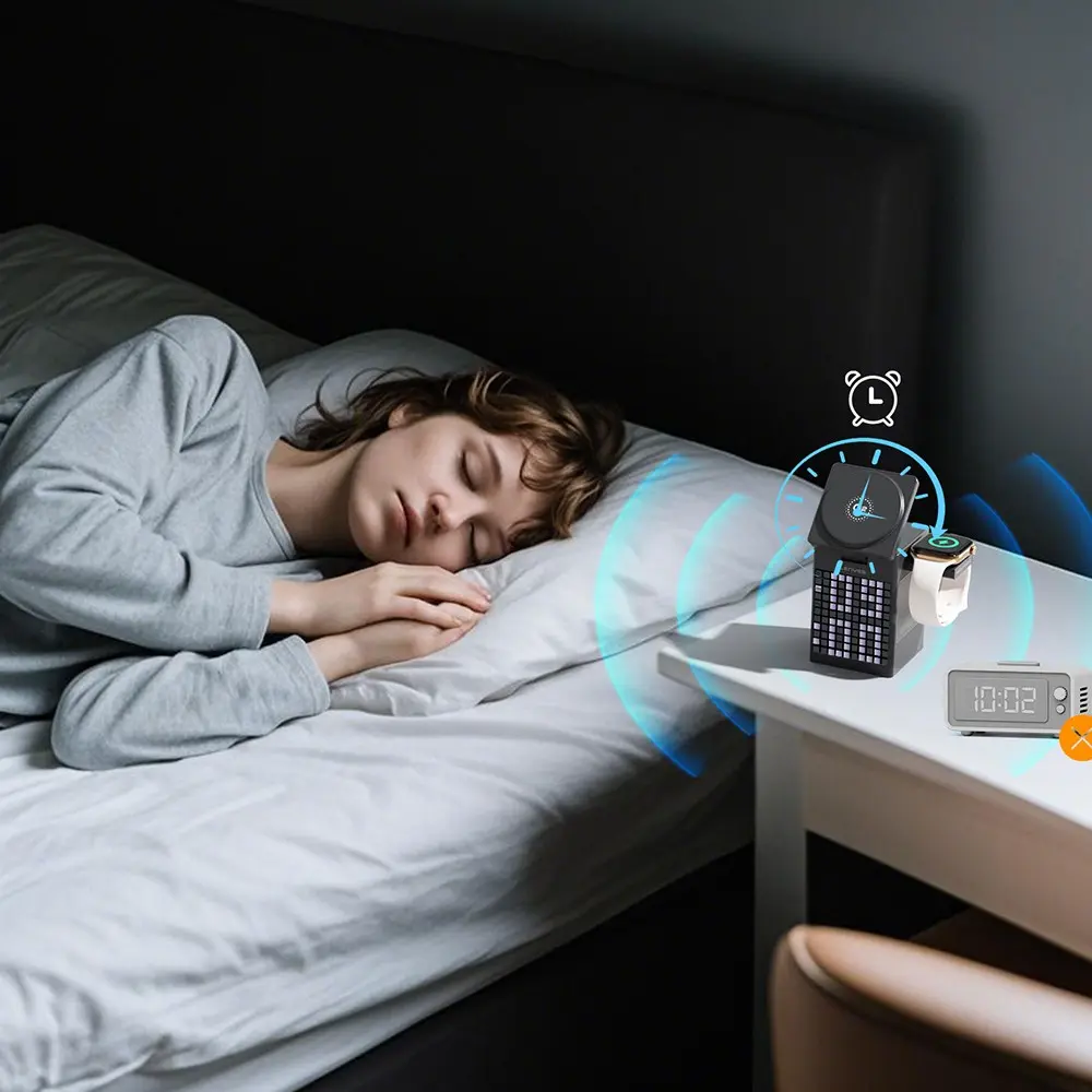Lenyes PW320 Qi2 Kablosuz Şarj Standı, 15W ve Bluetooth Hoparlörlü