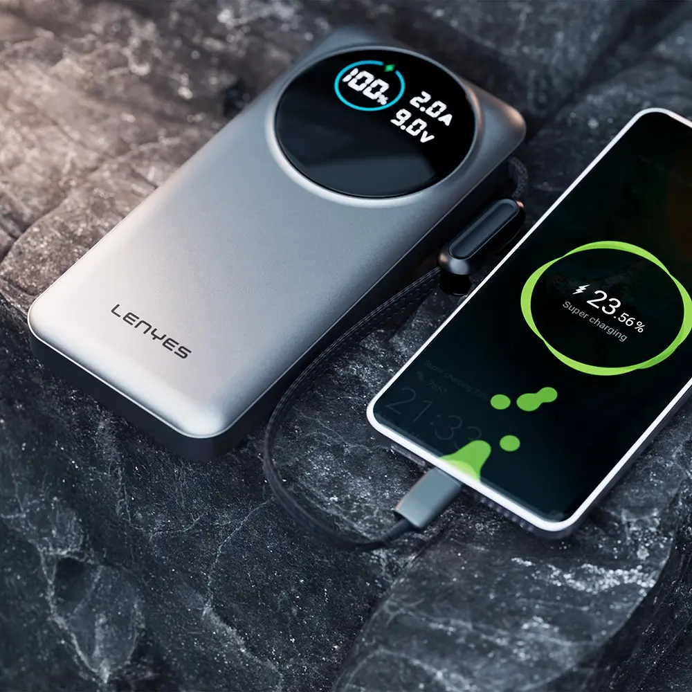 Lenyes PX2004D 20.000mAh Powerbank, 22.5W Hızlı Şarj ve Dijital LED Ekran