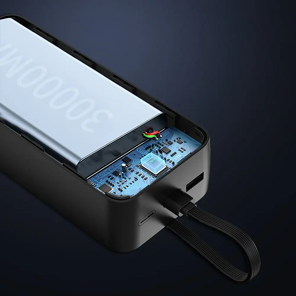 Lenyes PX355D 30.000mAh 22.5W Powerbank, Type-C ve Lightning Kablolu