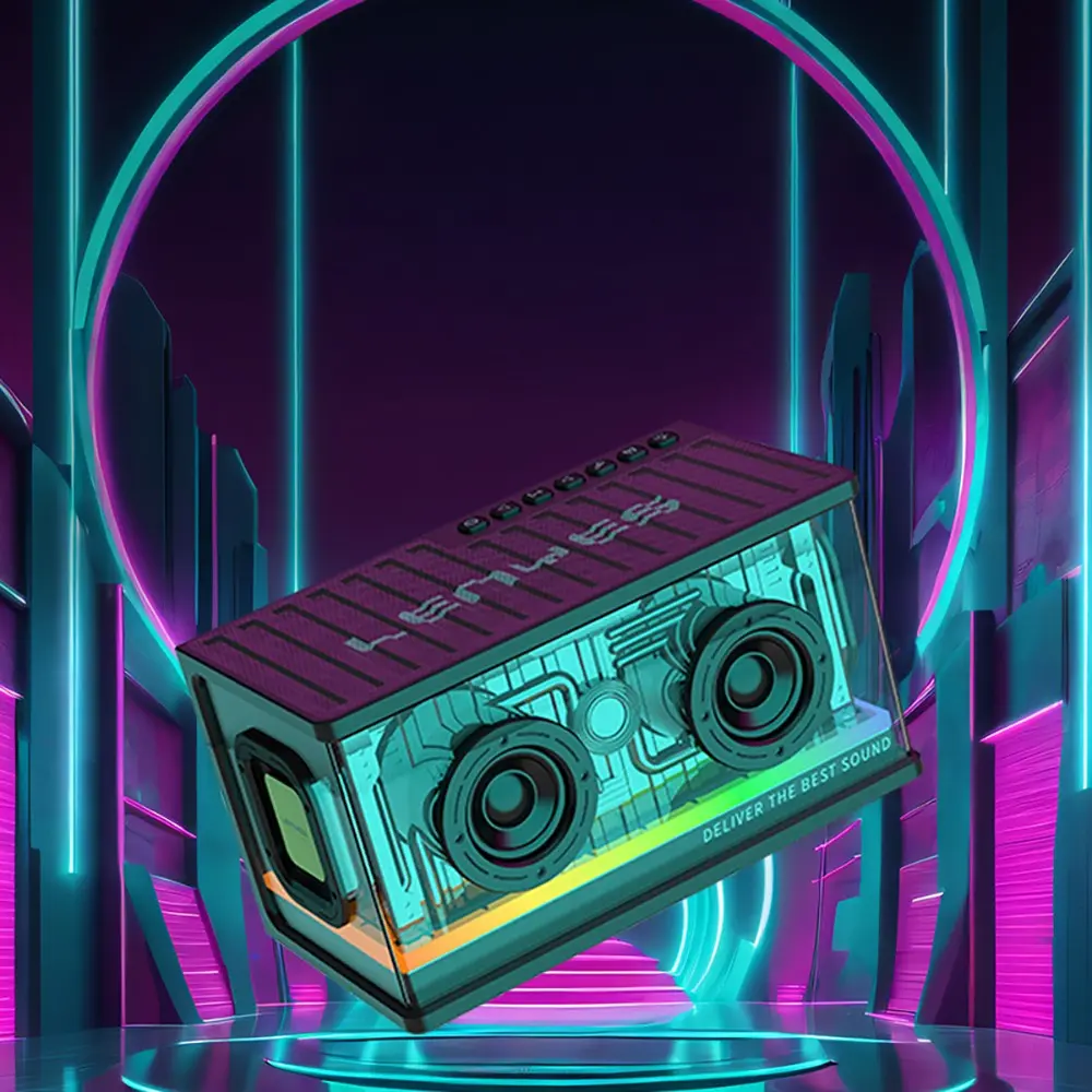 Lenyes S839 RGB Işıklı Taşınabilir Bluetooth Hoparlör, 80W ve TWS