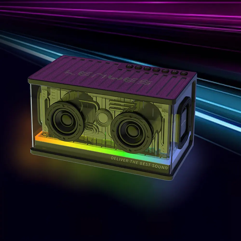 Lenyes S839 RGB Işıklı Taşınabilir Bluetooth Hoparlör, 80W ve TWS