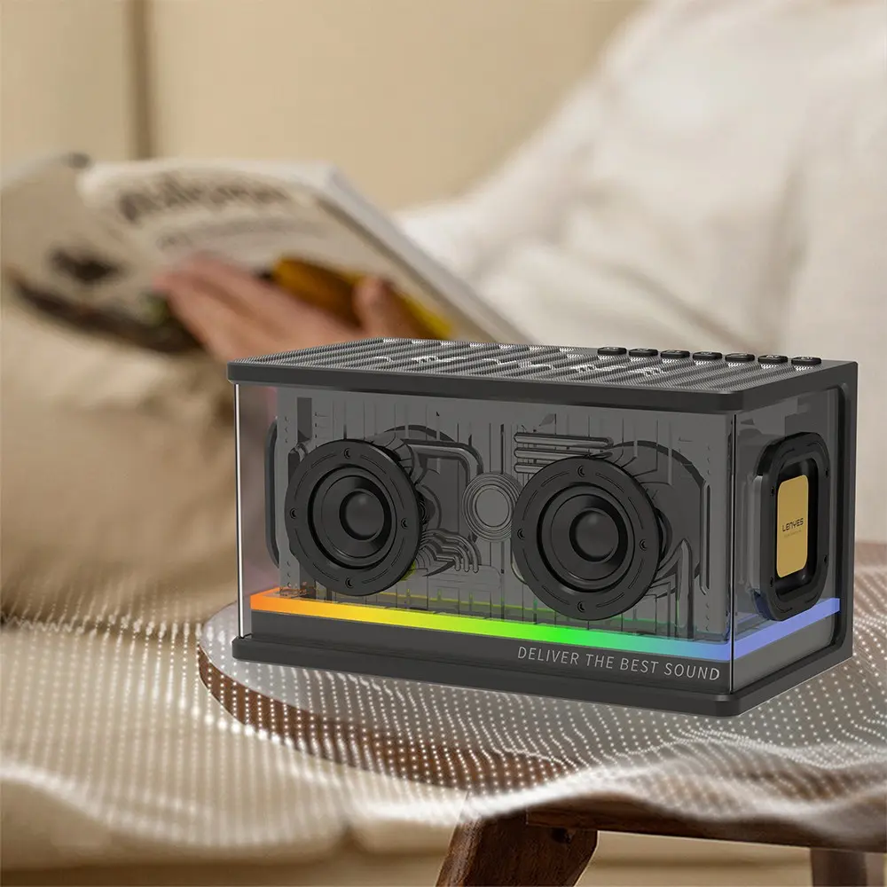 Lenyes S839 RGB Işıklı Taşınabilir Bluetooth Hoparlör, 80W ve TWS