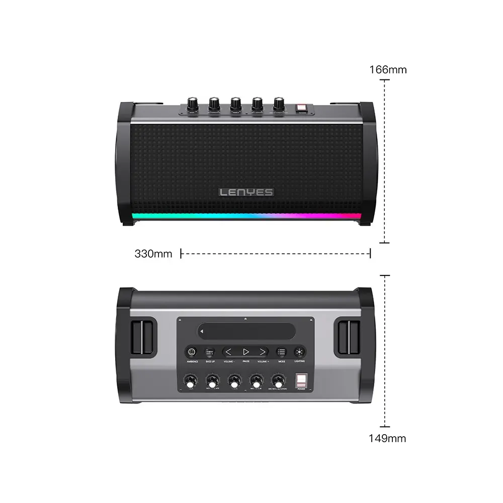 Lenyes S863 Bluetooth Hoparlör, RGB Işıklı, Mikrofonlu ve TWS