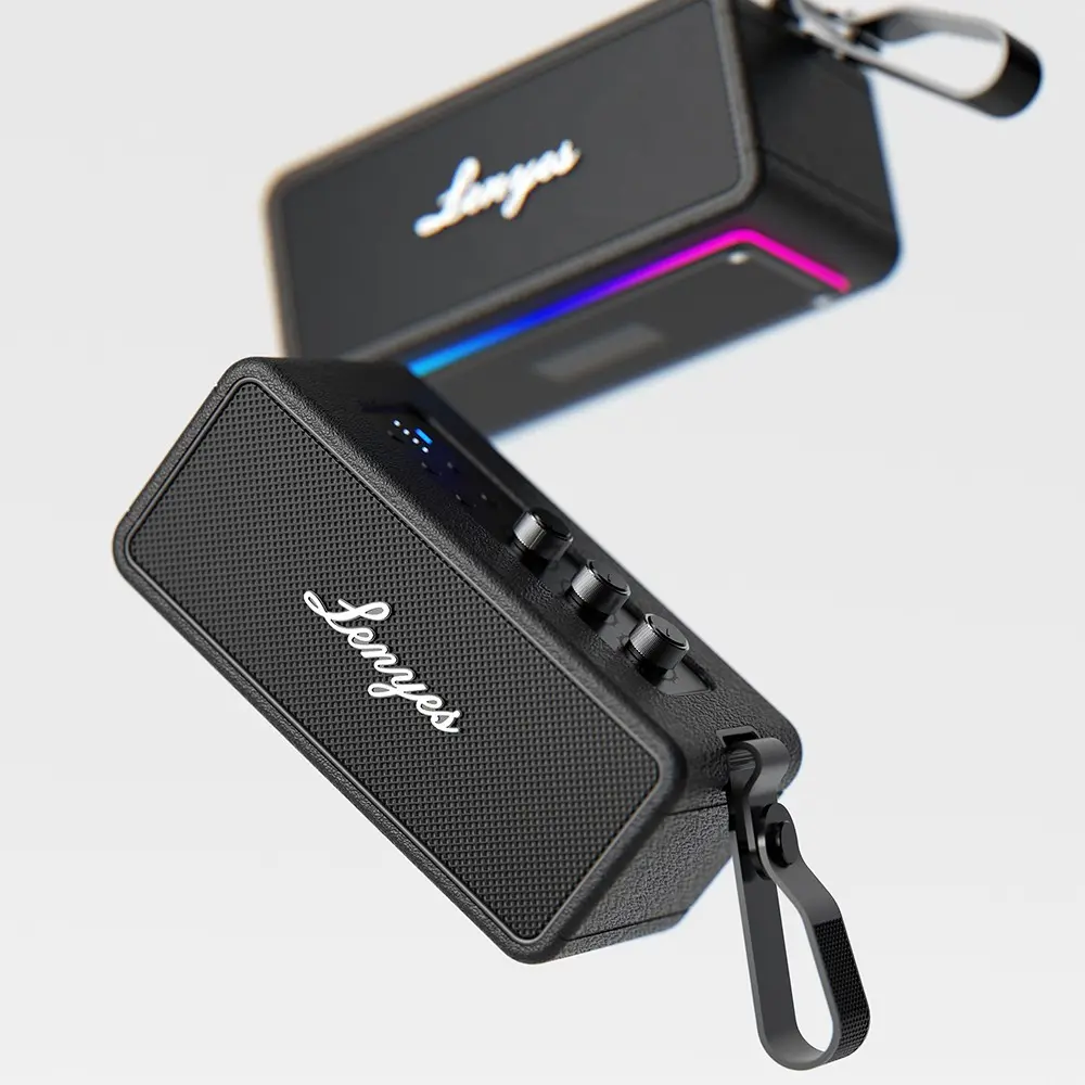 Lenyes S876 Supreme Taşınabilir Bluetooth Hoparlör, RGB Işıklı ve IPX6