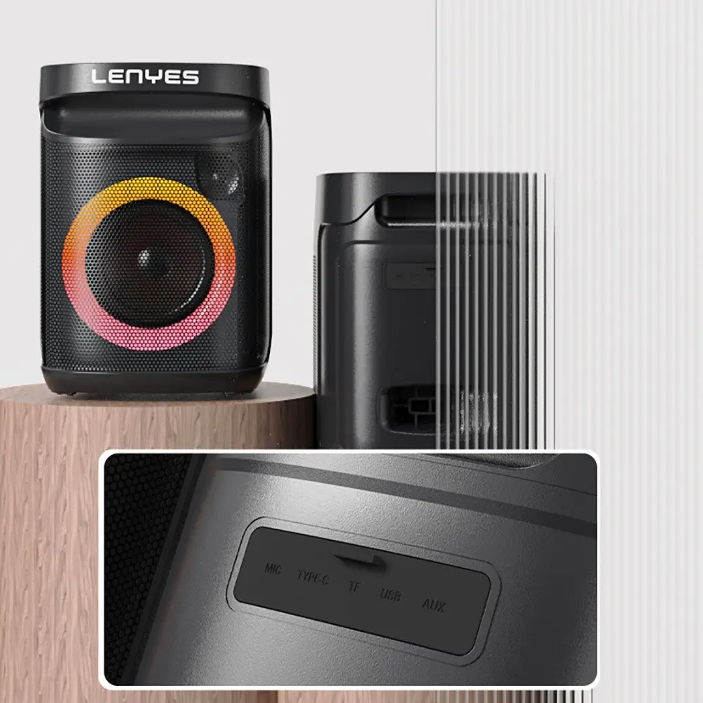 Lenyes S881 Bluetooth Hoparlör, Mikrofonlu, RGB Işıklı ve IPX4