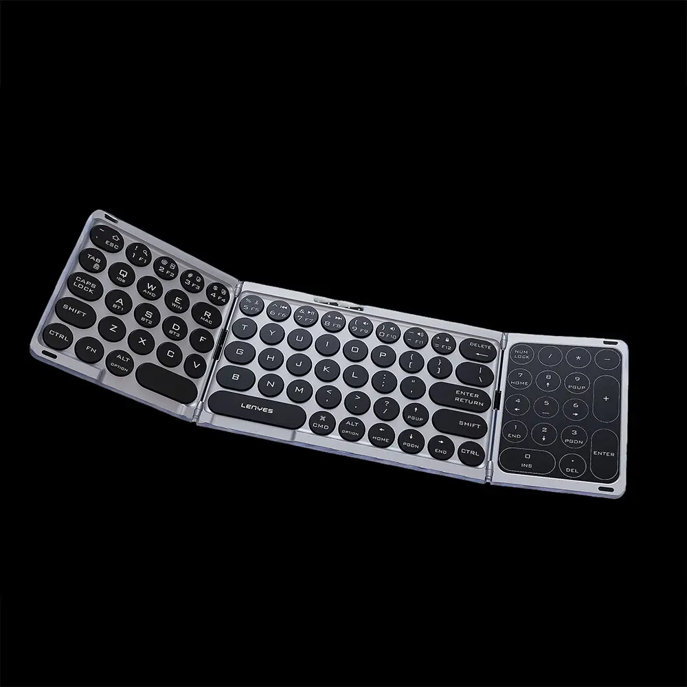 Lenyes WK110 Katlanabilir Kablosuz Bluetooth Klavye, Touch Pad ve Num Pad