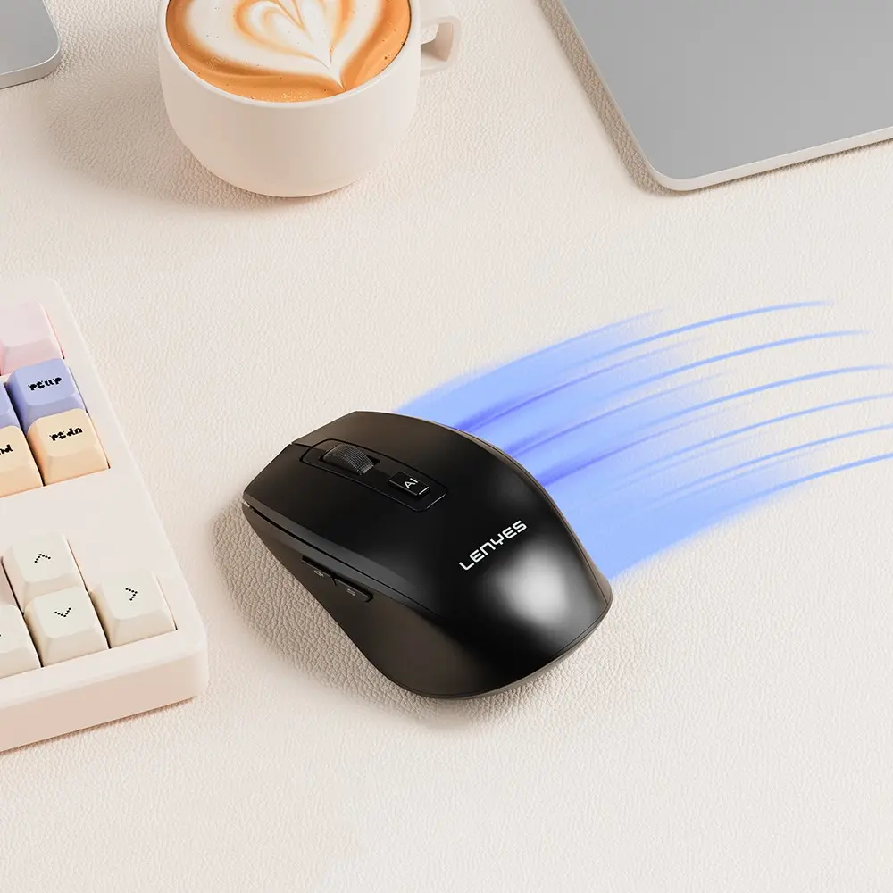Lenyes WS106 Kablosuz Mouse, AI Tuşlu ve Çift Bluetooth Bağlantılı