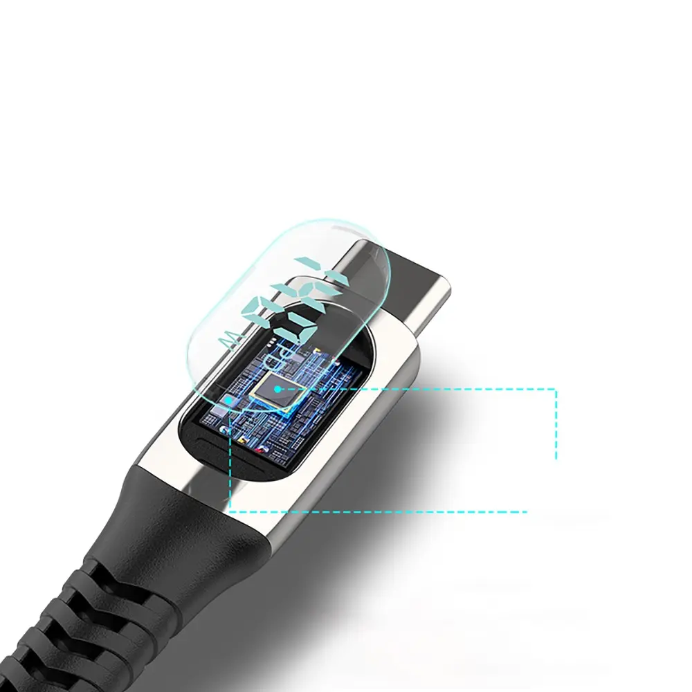 Micflip A08 Type-C to Type-C 140W PD Şarj ve Data Kablosu, LED Ekranlı 1 m