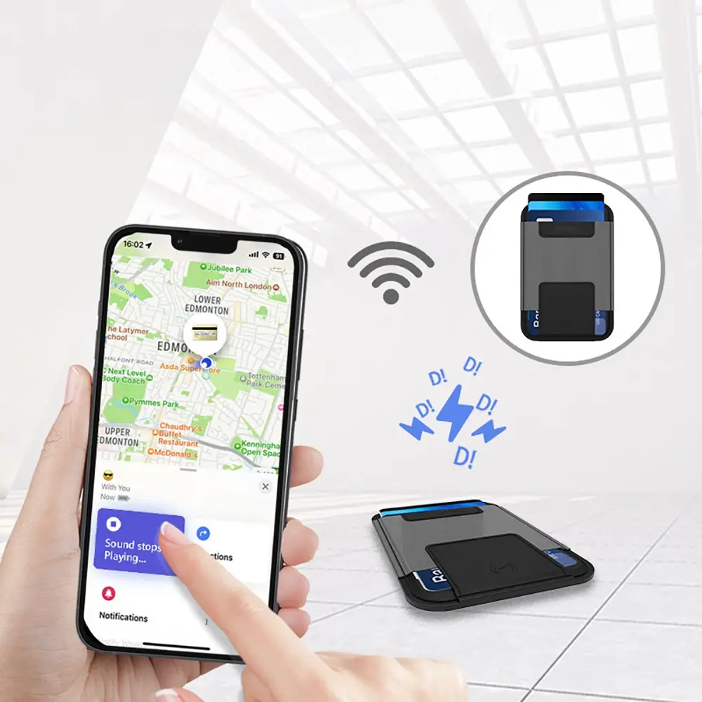 Micflip P065 iOS Uyumlu Manyetik Standlı Kartlık, Find My Destekli