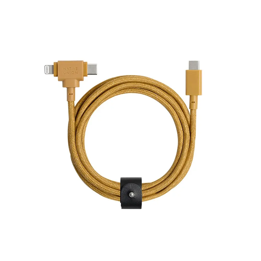 Native Union Belt Duo Type-C to Type-C & Lightning Şarj Kablosu 60W 1.5 m