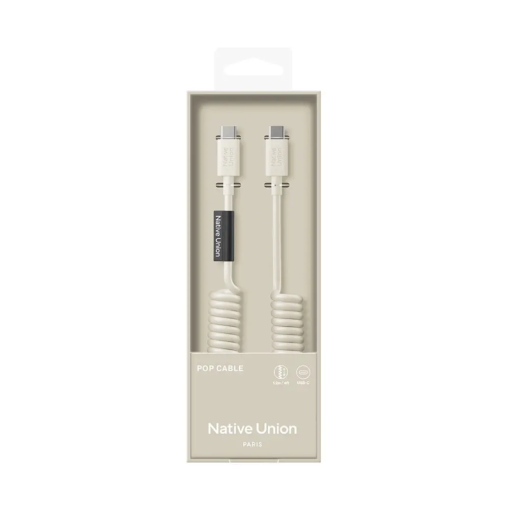 Native Union POP Serisi USB-C to USB-C Spiralli Şarj Kablosu 60W 1.2 m