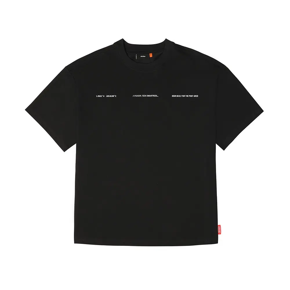 Skinarma Cypher Oversize Unisex Bisiklet Yaka Siyah Tişört