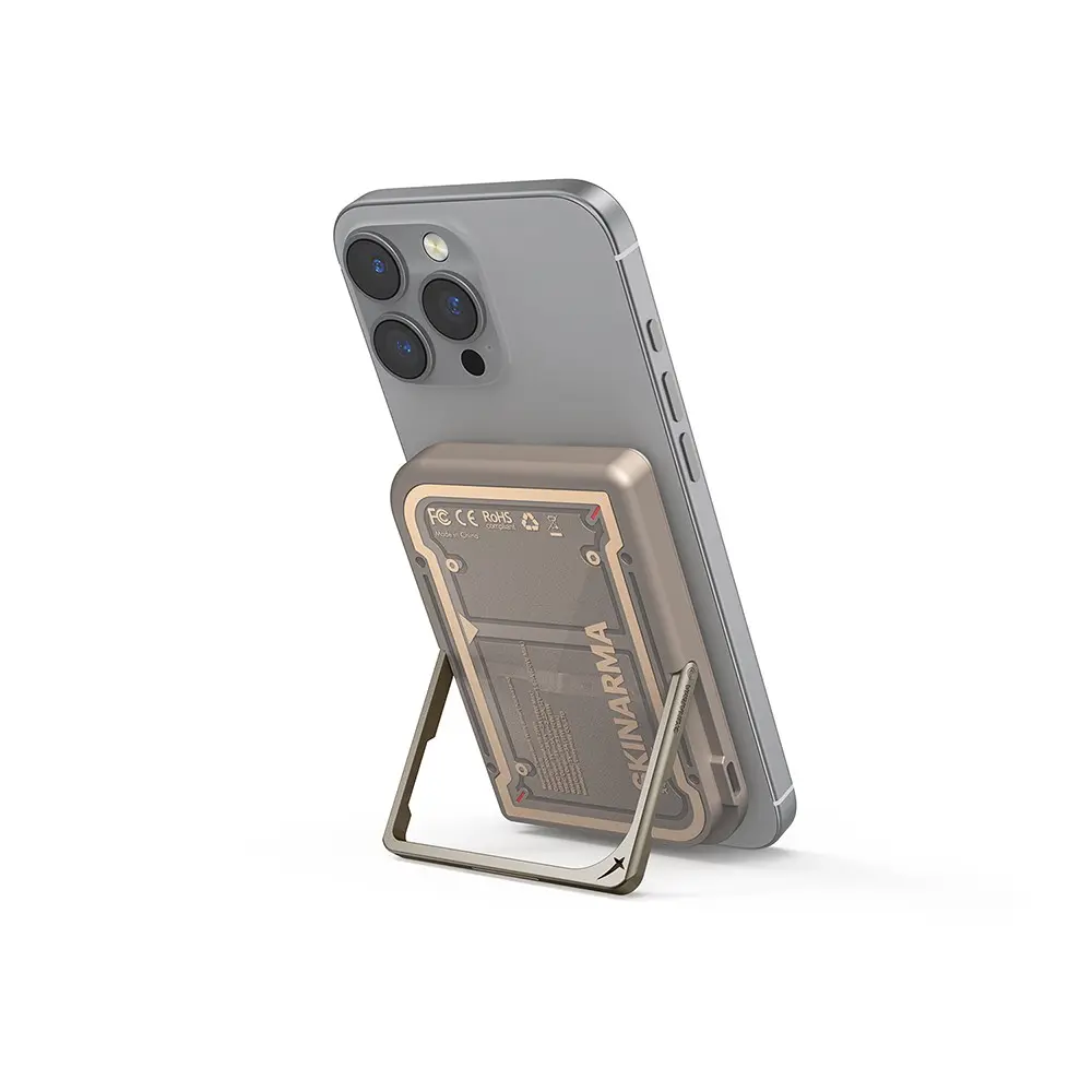 Skinarma Nexus Mecha 5000mAh Kablosuz Şarjlı Powerbank, 20W PD ve Metal Standlı