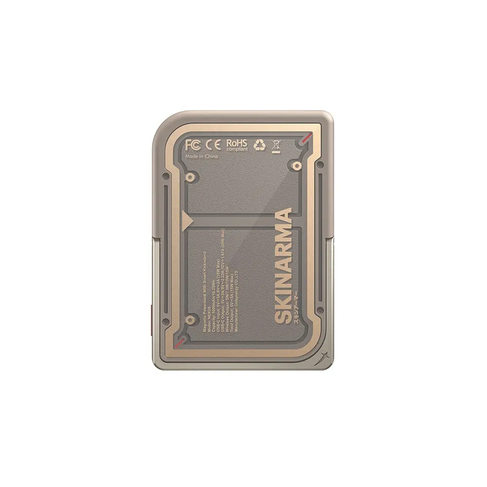Skinarma Nexus Mecha 5000mAh Kablosuz Şarjlı Powerbank, 20W PD ve Metal Standlı