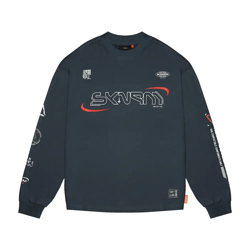 Skinarma Neptune Uzun Kollu Oversize Unisex Bisiklet Yaka Lacivert Sweatshirt