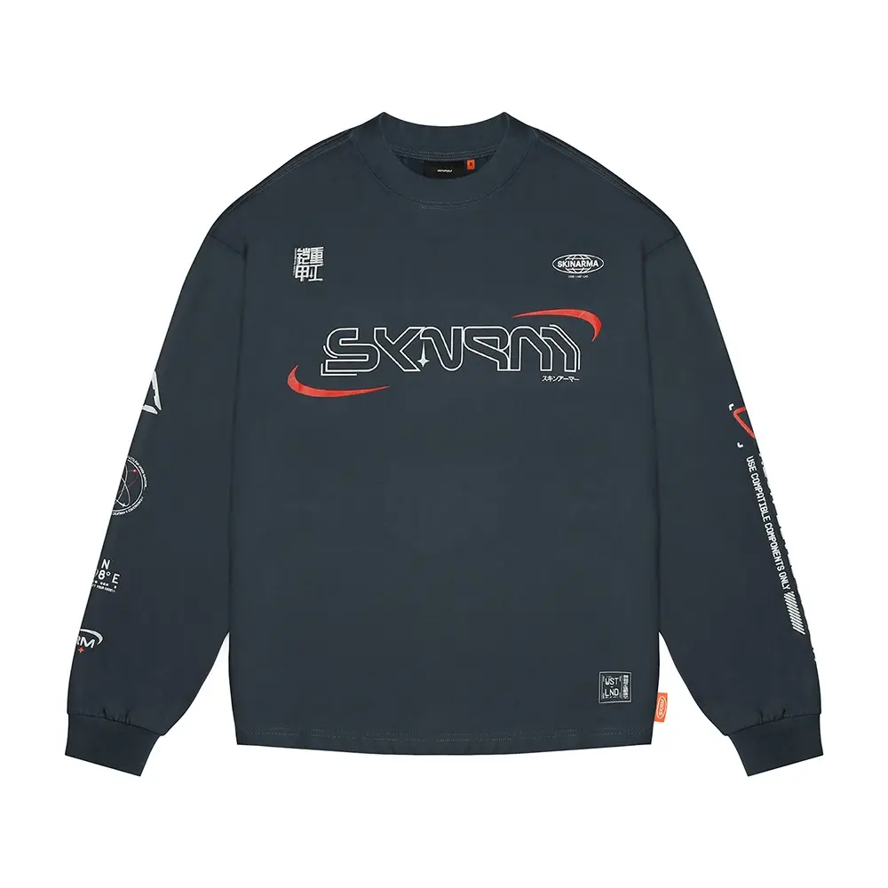 Skinarma Neptune Uzun Kollu Oversize Unisex Bisiklet Yaka Lacivert Sweatshirt
