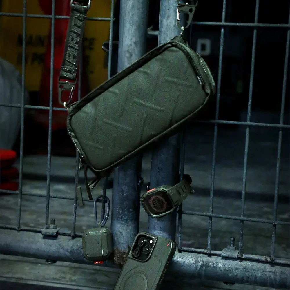 Skinarma Sling Pouch Juno Cross-Hatch Desenli Naylon Çapraz Vücut Çantası