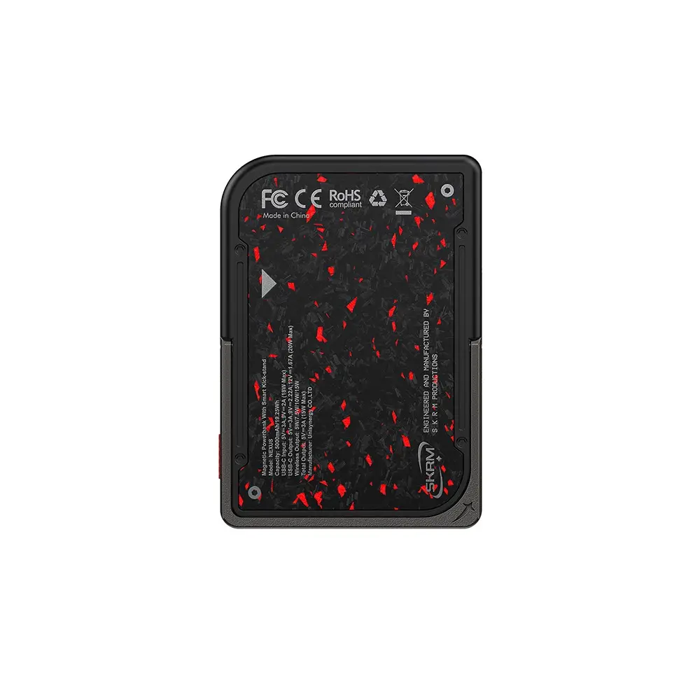 Skinarma Vektor 5000mAh Manyetik Kablosuz Şarjlı Powerbank, 15W ve Metal Standlı
