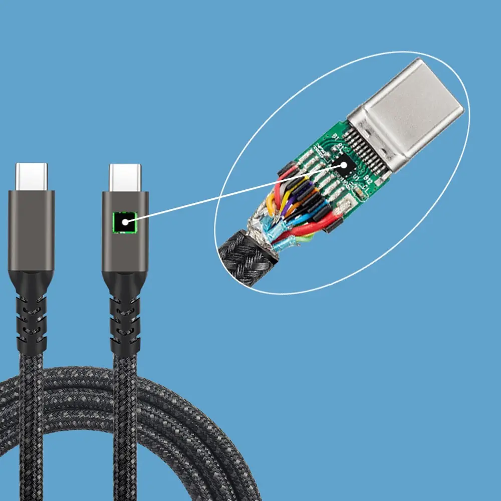 Qgeem 2. Jenerasyon Type-C to Type-C USB3.2 PD Data Kablosu, 100W 20Gbps 0.5 m