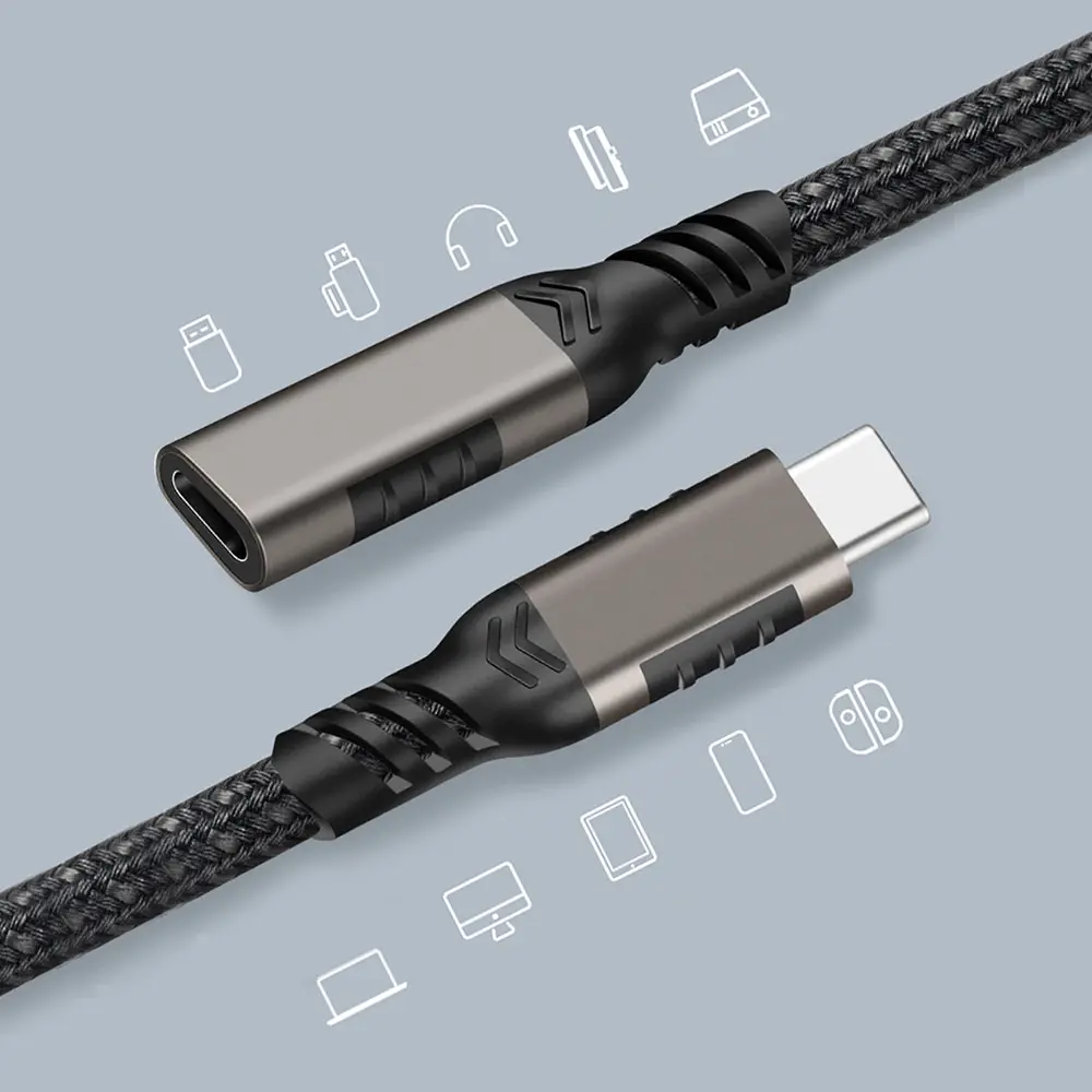 Qgeem Extension USB-C Uzatma Kablosu, 100W PD ve 20Gbps