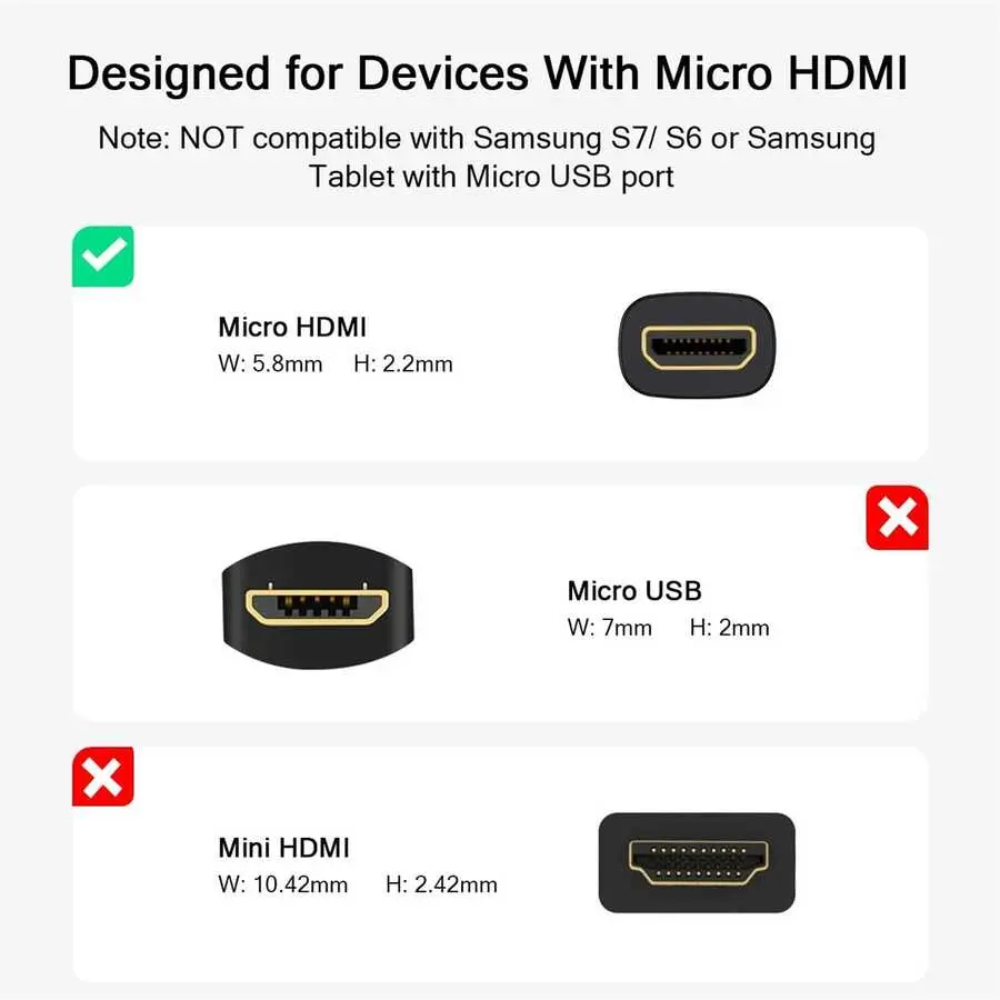 Qgeem QG-HD21 Micro HDMI Kablo, 25 cm, 4K 60 Hz, Altın Kaplama