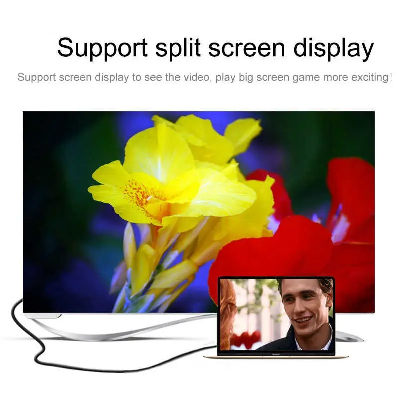Qgeem QG-UA11 Type-C to HDMI Kablo, 1.2 m, 4K 40 Hz