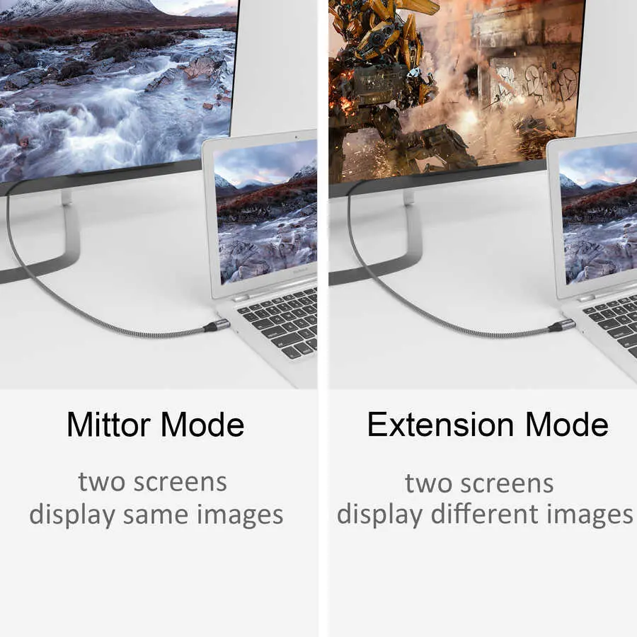 Qgeem QG-UA13 Type-C to DisplayPort Görüntü Kablosu, 4K 60 Hz