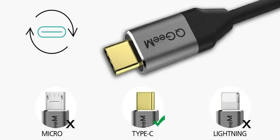 Qgeem QG-UA13 Type-C to DisplayPort Görüntü Kablosu, 4K 60 Hz