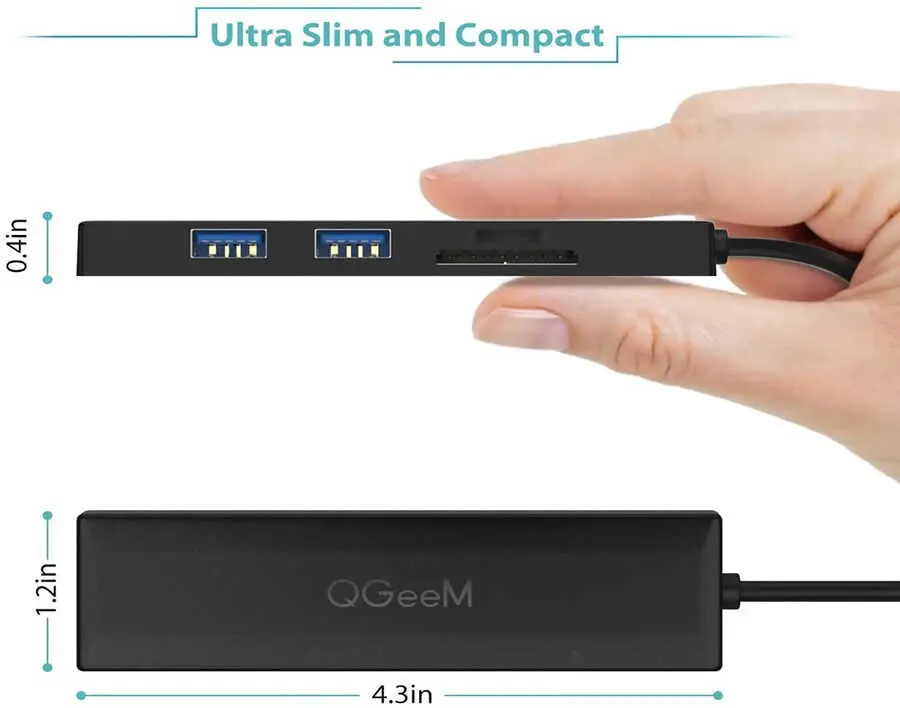 Qgeem QG-UH05 USB Hub, 3 USB 3.0 ve SD Kart Okuyuculu