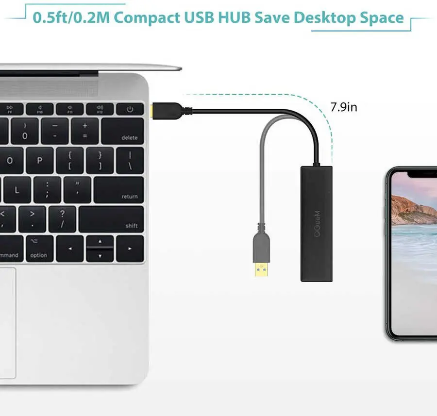 Qgeem QG-UH05 USB Hub, 3 USB 3.0 ve SD Kart Okuyuculu
