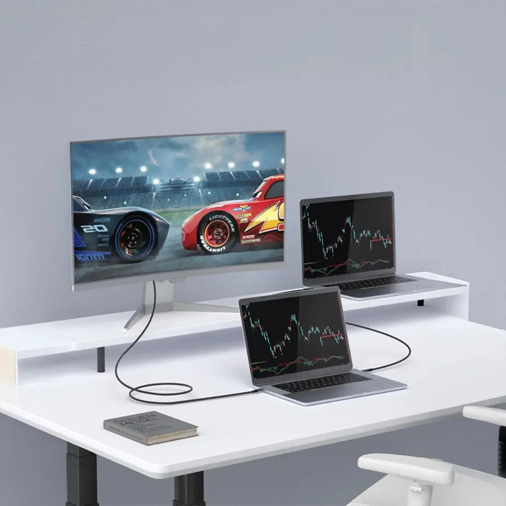 Qgeem QG03 Type-C to Type-C Data Kablosu, 240W PD ve 8K@60Hz, 1 m