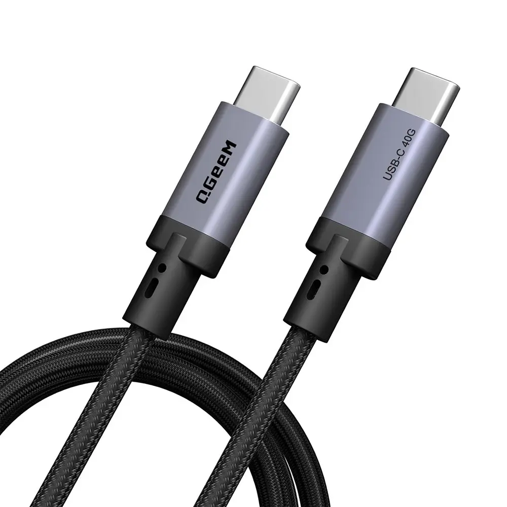 Qgeem QG03 Type-C to Type-C Data Kablosu, 240W PD ve 8K@60Hz, 1 m