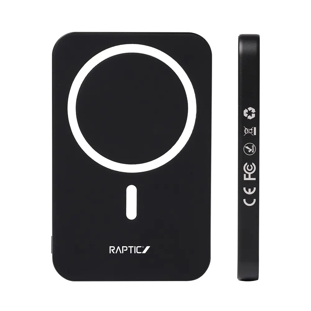 Raptic S4 Aramid 600D MagSafe Uyumlu 5000mAh Powerbank, 15W Kablosuz Şarj