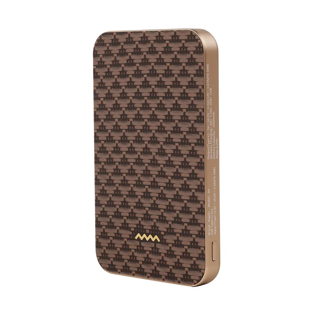 Raptic S4 Aramid Kaplamalı MagSafe Uyumlu Powerbank, 5000mAh 15W