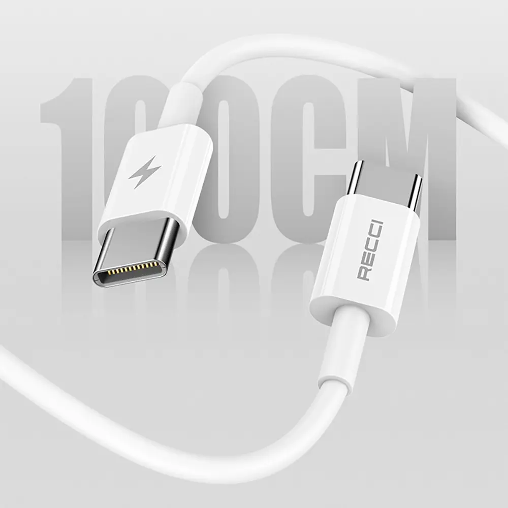 Recci RC108E GaN 45W Hızlı Şarj Adaptörü ve Type-C Kablo Seti