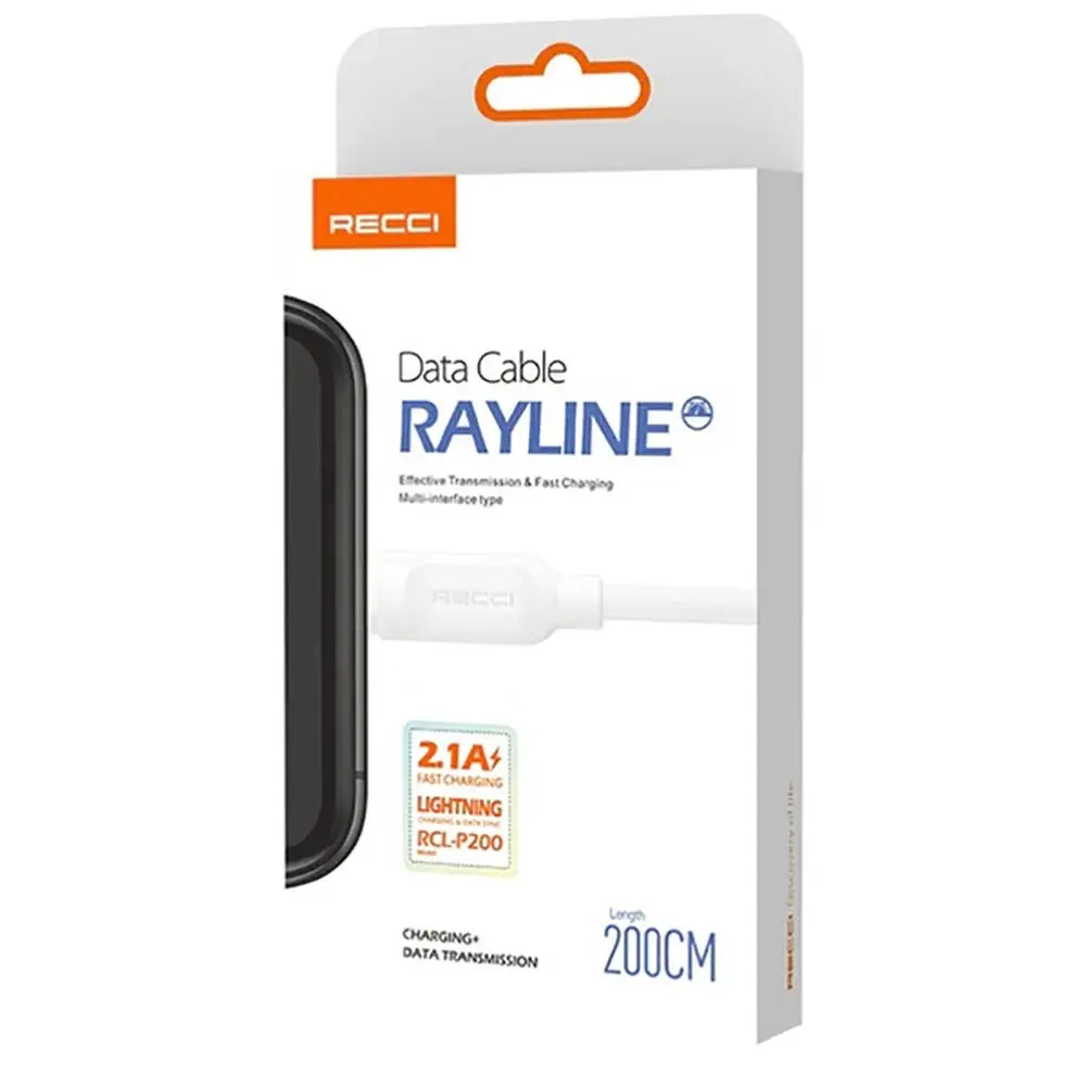 Recci RCL-P200 City of Sky Lightning to USB-A Şarj ve Data Kablosu, 2 m
