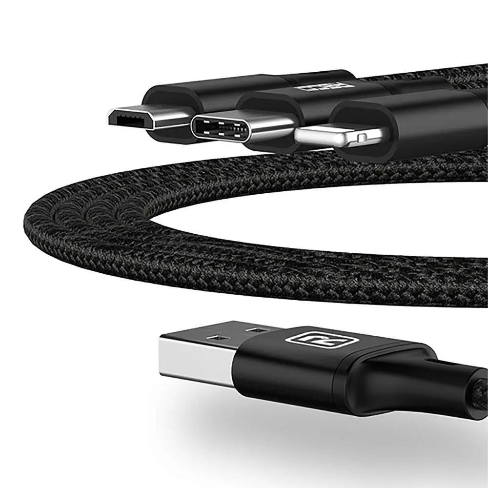 Recci RCS-D120 3in1 USB-A to Lightning Type-C Micro Şarj ve Data Kablosu 1.2M
