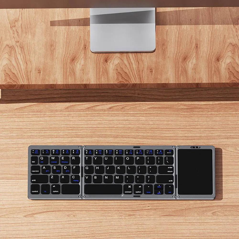 Recci RCS-K01 Katlanabilir Kablosuz Touchpad Klavye, 3 Cihaz Bağlantısı